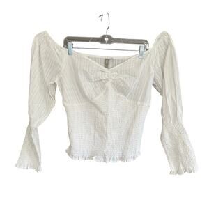 NWT ASOS Peasant Blouse White Cottagecore Coquette Summer Top‎ Women's Size 12